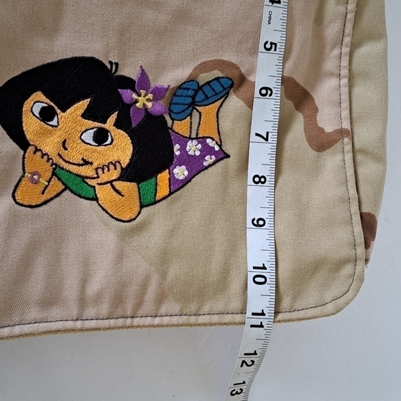Dora the Explorer Camouflage Canvas Crossbody Bag Embroidered Padded Shoulder - Picture 10 of 13
